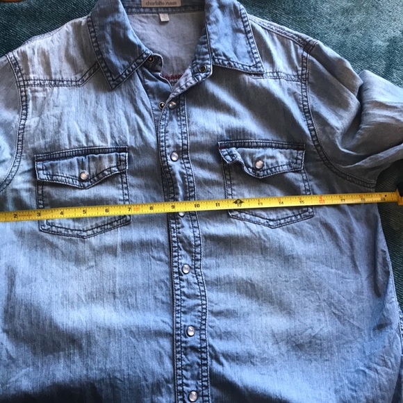 Charlotte Russe denim snap shirt S - Picture 8 of 8